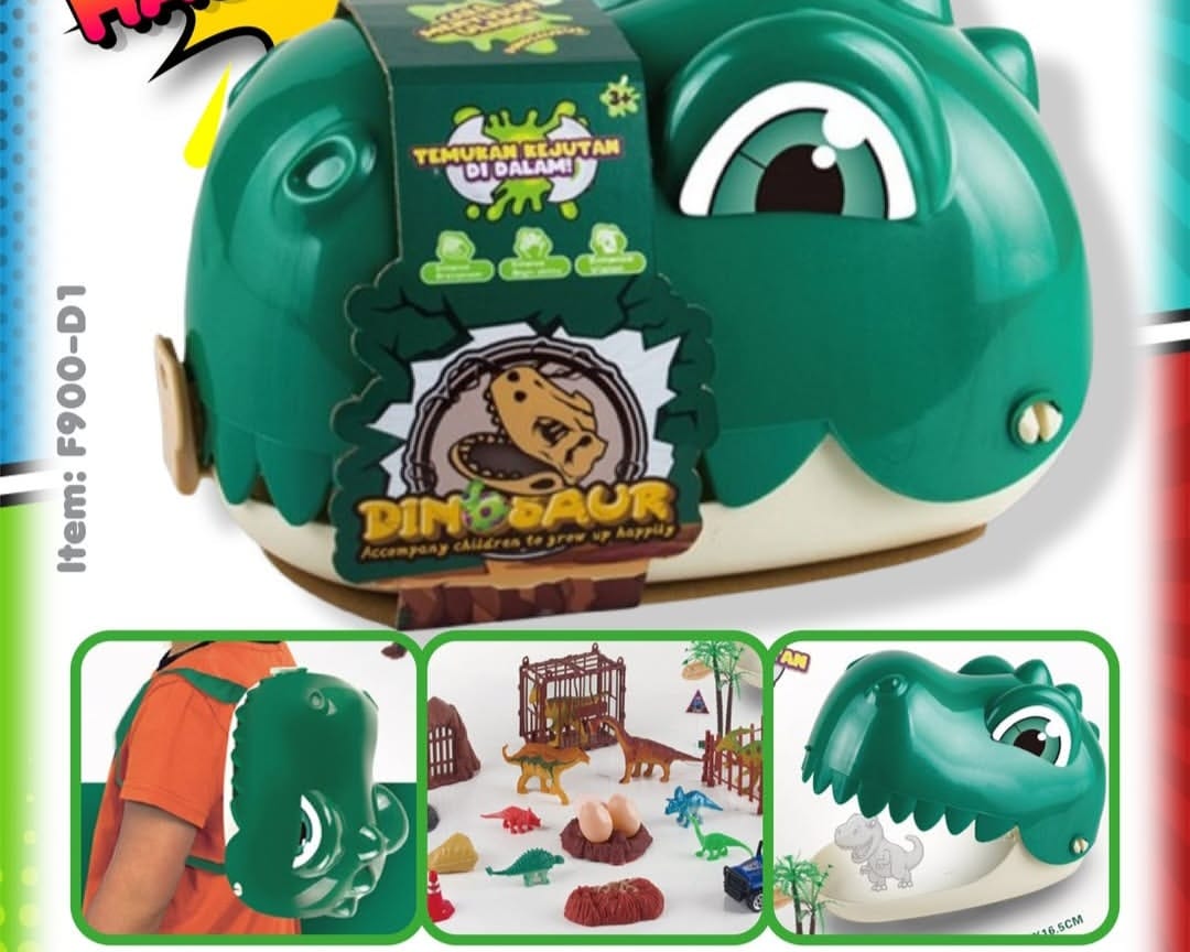 Mochila con cabeza de dinosaurio